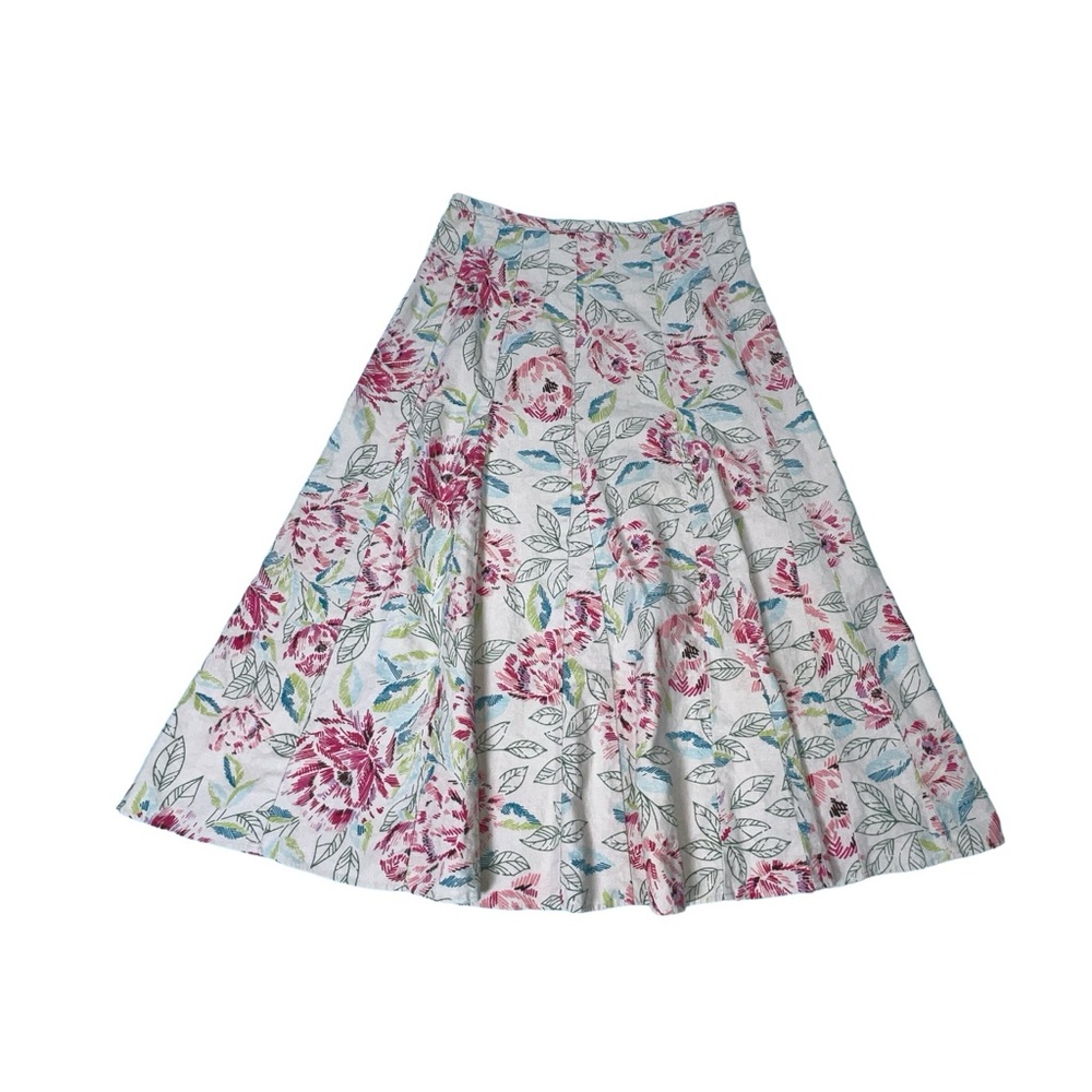 Vintage Linen Marsh Landing Floral Skirt 8 Medium